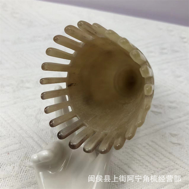 Natural Buffalo Horn Comb Fine and Wide Teeth Massage Comb Gua Sha Board Acupoint Stick 15-20cm - Image 4