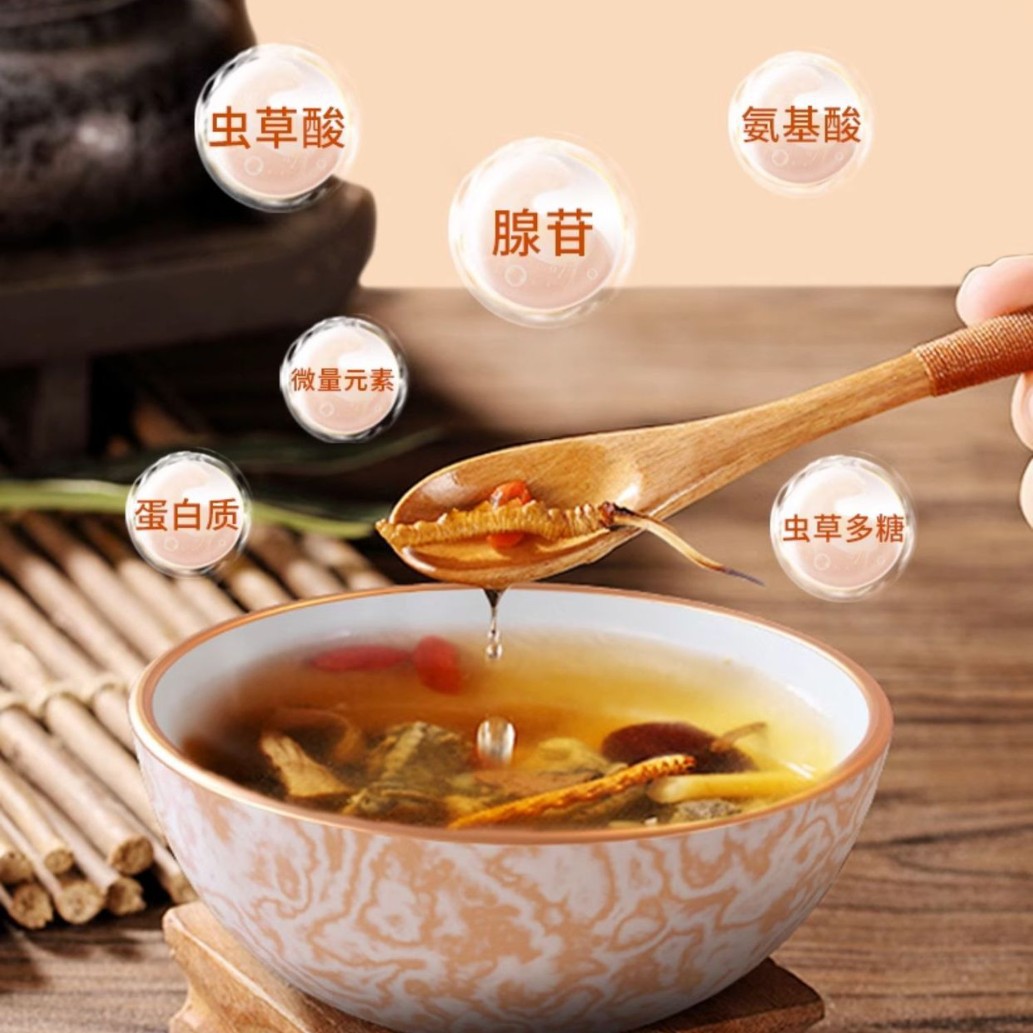 Cordyceps Sinensis Dong Chong Xia Cao Whole Dried Caterpillar Fungus Gift Box 60 Pieces Culinary Herbal Tonic - Image 3