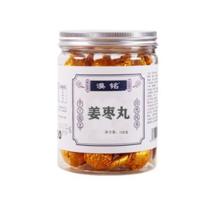 Ginger Jujube Balls (姜枣丸) — Traditional Ginger, Red Date, Longan & Goji Honey Pearls, 12 per Bottle