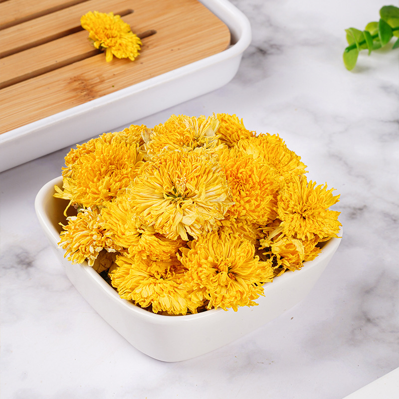 Wuyuan Imperial Chrysanthemum (Chrysanthemum morifolium) — Dried Golden Chrysanthemum Tea, 20g Jar - Image 3