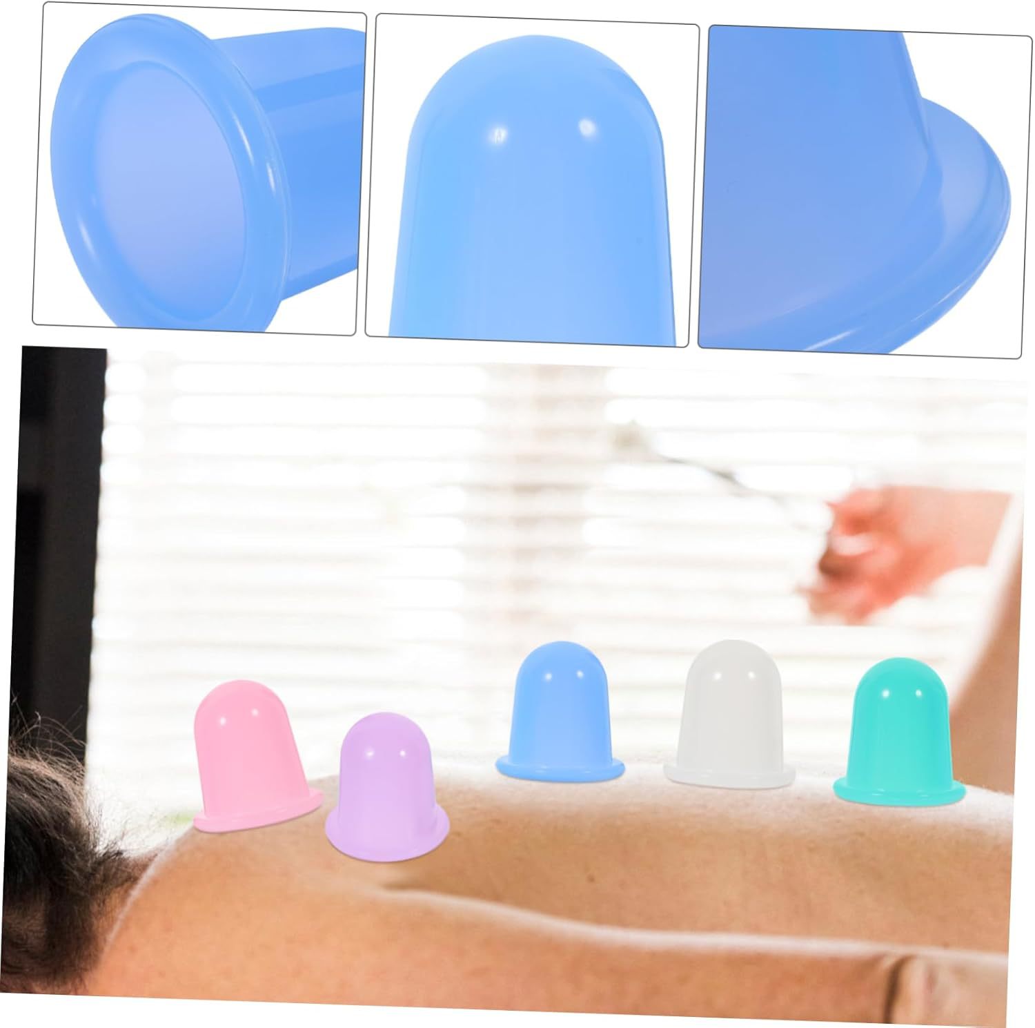 Silicone Cupping Therapy Set 4 Piece Vacuum Massage Cups for Home Body Care Fitness Recovery - Image 2
