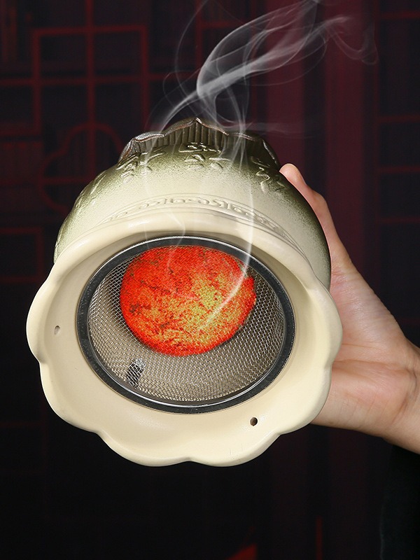 Five Blessings Fire Dragon Moxibustion Jar Ceramic Cup with Mesh for Spa and Wellness Gua Sha Therapy 11cm - Image 5