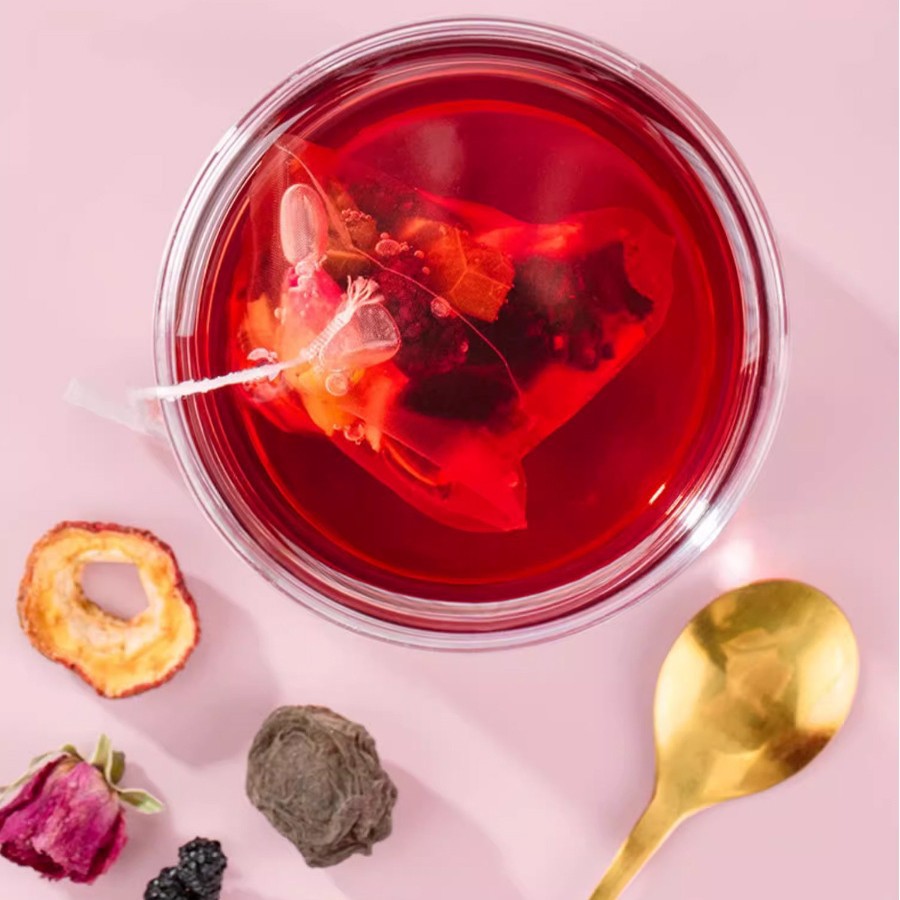Wu Mei Shan Zha He Ye Tea Triangle Bags Individually Wrapped Sour Plum Hawthorn Lotus Leaf Herbal Blend - Image 2