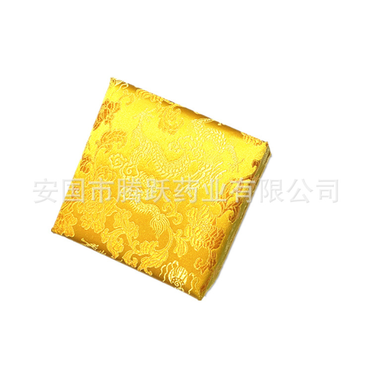Hexagonal Brocade Gift Box Yellow Silk-Style Packaging Empty Presentation Box for Herbal Gifts - Image 4