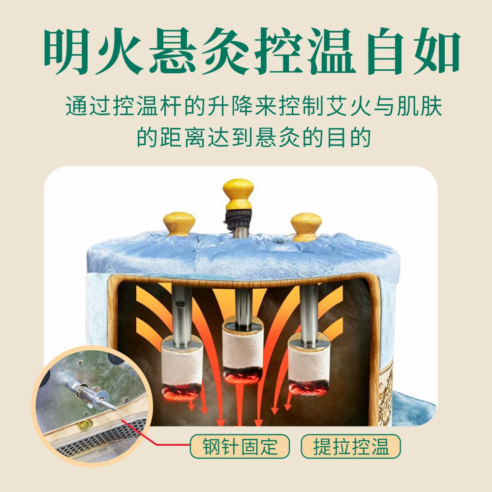 Wooden Moxibustion Box Smokeless Warming Device Adjustable Vent for Waist and Abdomen Care - Image 4