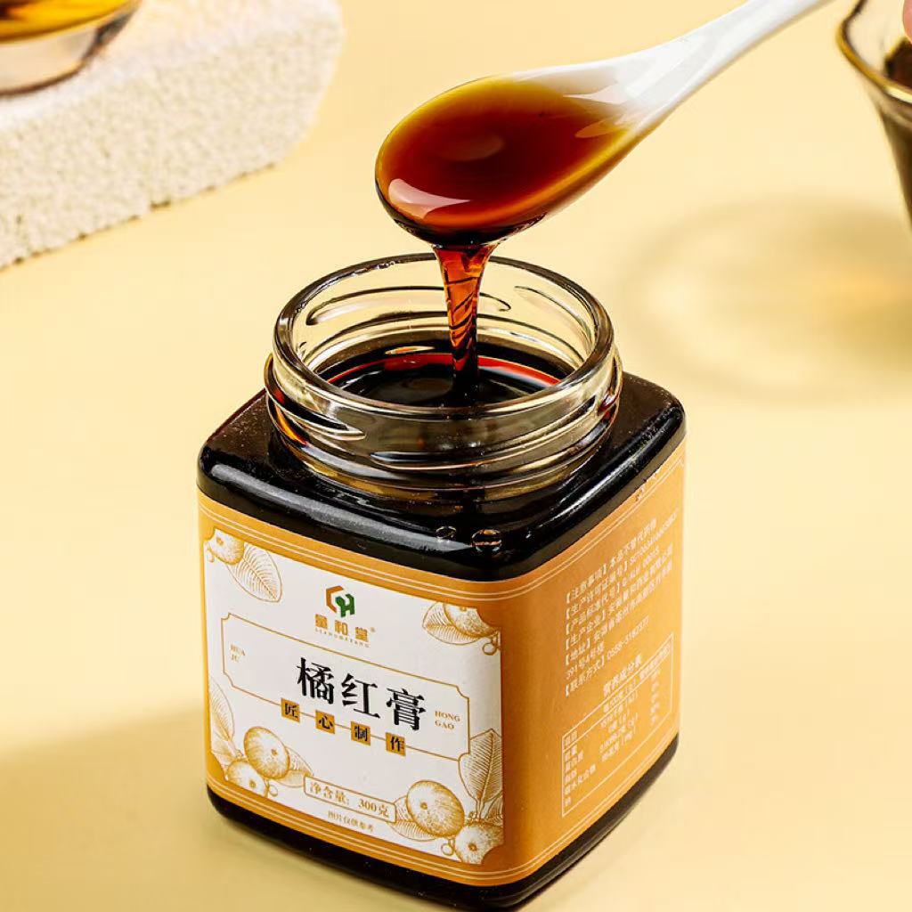 Ju Hong Paste Tangerine Peel Herbal Honey Paste 300g Traditional Wellness Syrup with Pear Jujube Licorice - Image 2