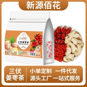 Sanfu Ginger Jujube Tea (Zingiber officinale & Ziziphus jujuba) — Goji & Dried Ginger Herbal Blend, 20 Cold-Brew Sachets
