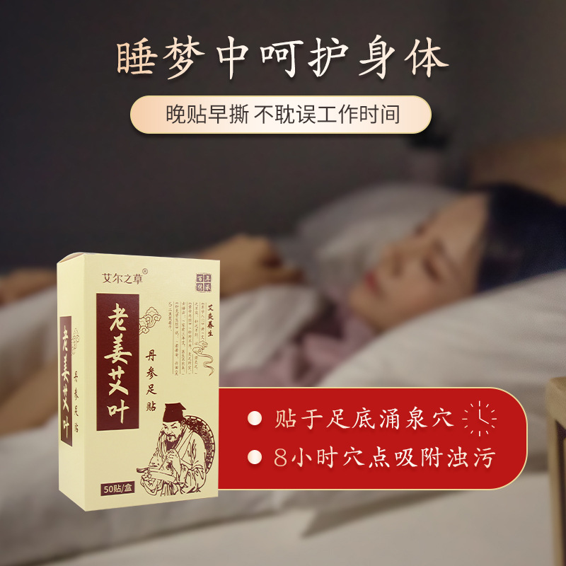 Old Ginger Mugwort Salvia Foot Patch Herbal Foot Sole Patch for Sleep and Daily Foot Care 50 Patches - Image 3