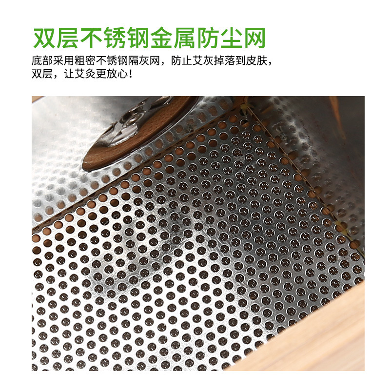 Wooden Moxa Box 4cm Three Hole Moxibustion Burner for Home Warming Care Fits 3-4cm Moxa Sticks 380g - Image 2