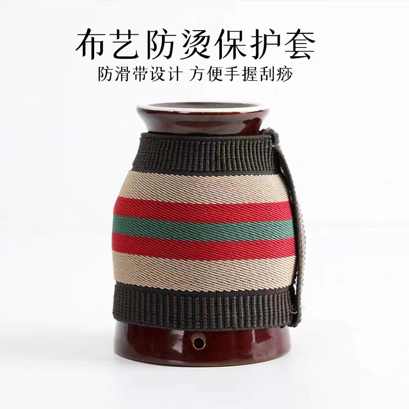 Ceramic Moxa Cup Moxibustion Jar with Double Layer Ceramic Body for Home Warming Therapy 330g - Image 3