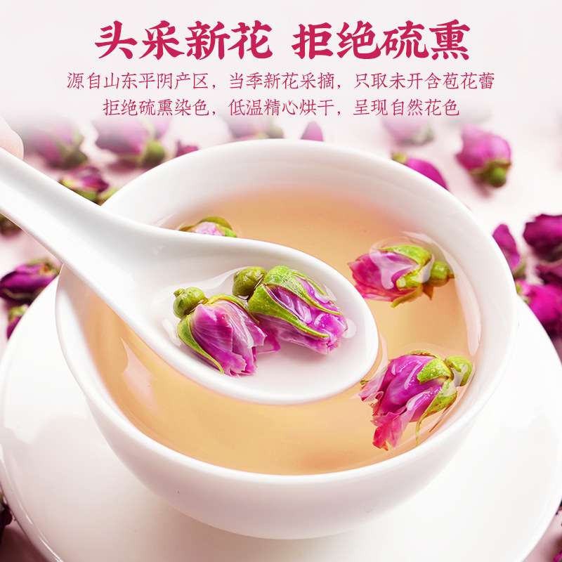 Pingyin Rose Bud Tea 500g Whole Red Rose Buds Mei Gui Hua Herbal Infusion for Daily Brewing - Image 4
