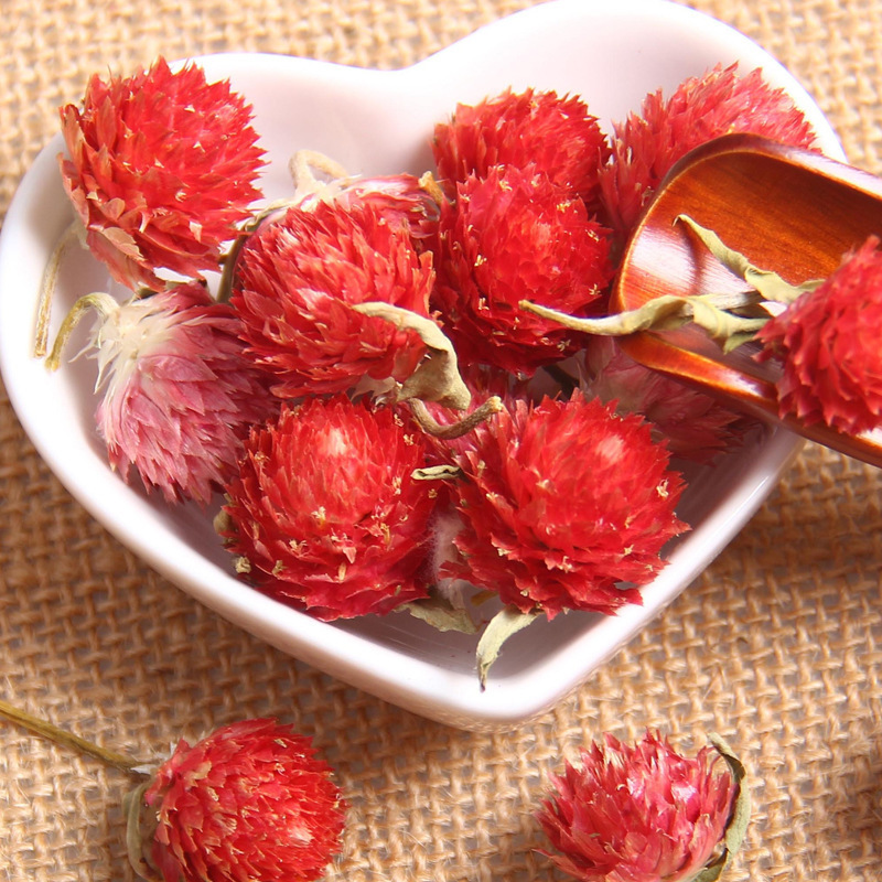 Red Globe Amaranth Dried Flowers Hong Qiao Mei 20g Jar Herbal Tea Flowers - Image 3