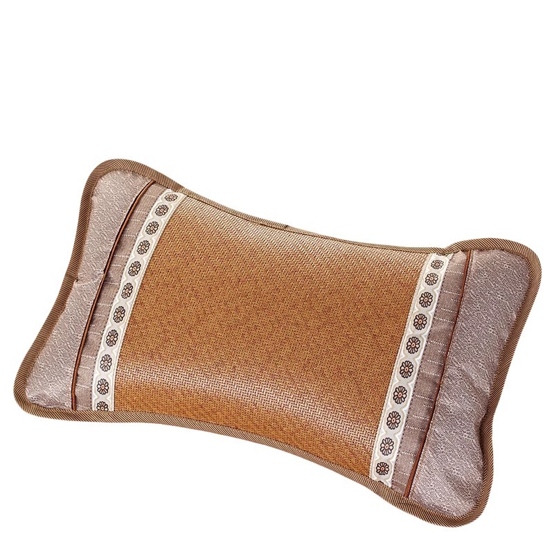 Tea Scented Buckwheat Pillow Cooling Summer Neck Support Pillow Rattan Style Cover 35x55cm Set of 2 - Image 5