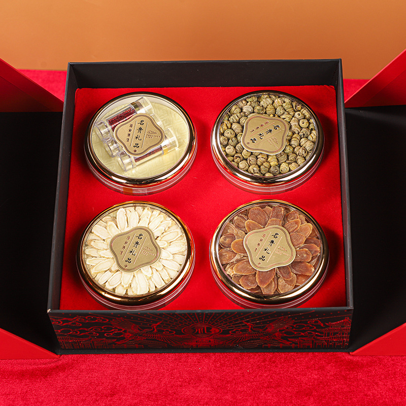 American Ginseng Gift Box Si Pin He Four Herb Wellness Set with Dendrobium Goji Astragalus Deer Antler 400g - Image 2