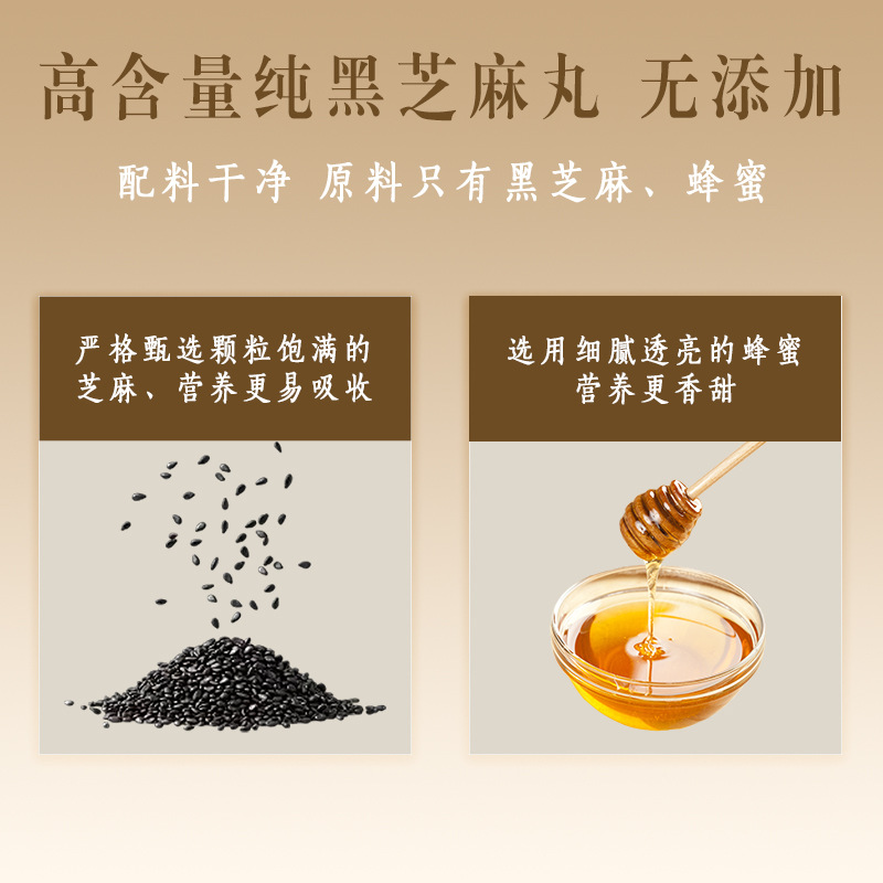Nine-Steam Nine-Sun Black Sesame Balls with Polygonatum — Honey-Refined Herbal Wellness Pills - Image 2