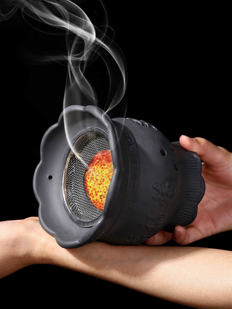 Large Five Blessings Bian Stone Fire Dragon Cup Moxibustion Jar with Mesh for Gua Sha and Wellness Therapy 12x11cm - Image 5