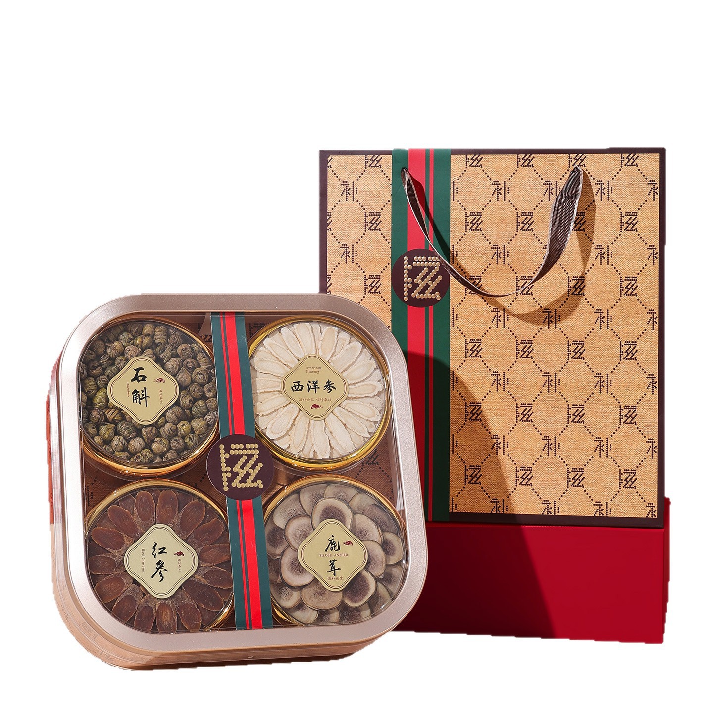 Kuzi Four-Herb Gift Box American Ginseng Deer Antler Dendrobium Red Ginseng 145g Lunar New Year Wellness Gift - Image 5
