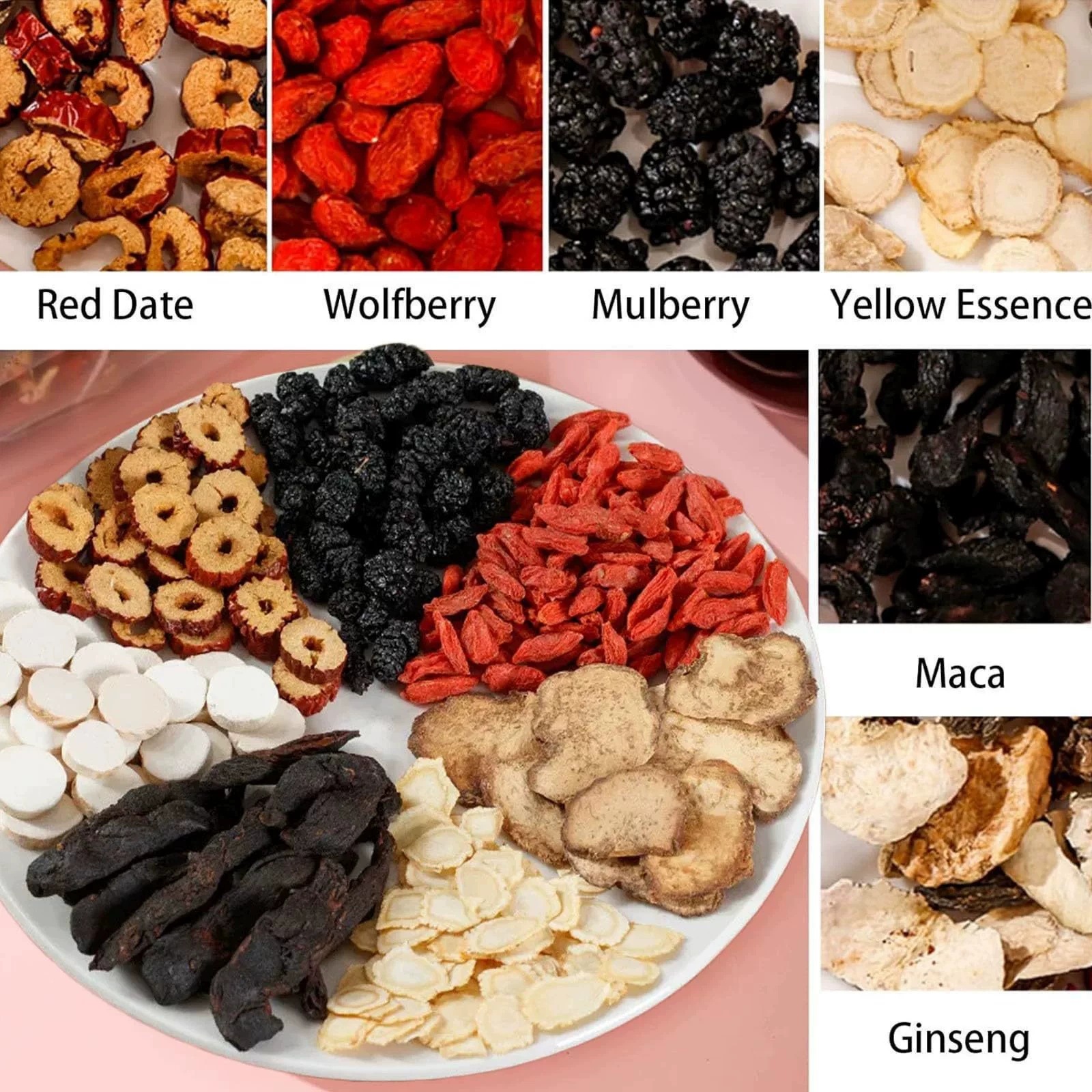 Ginseng Five Treasures Tea Bags Ren Shen Wu Bao Cha Herbal Wellness Tea 150g - Image 4