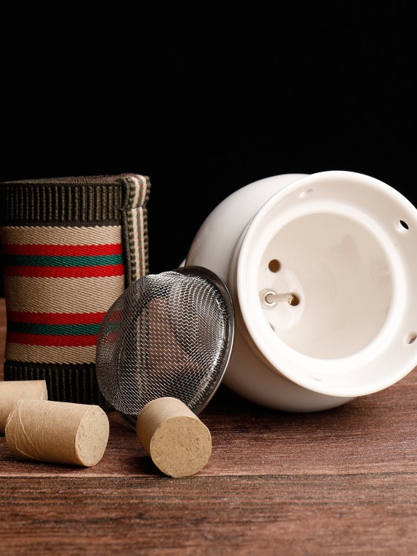 Ceramic Moxibustion Jar with Heat Shield Gua Sha Lid Home Moxa Stick Warmer Ai Tiao Ai Zhu - Image 3
