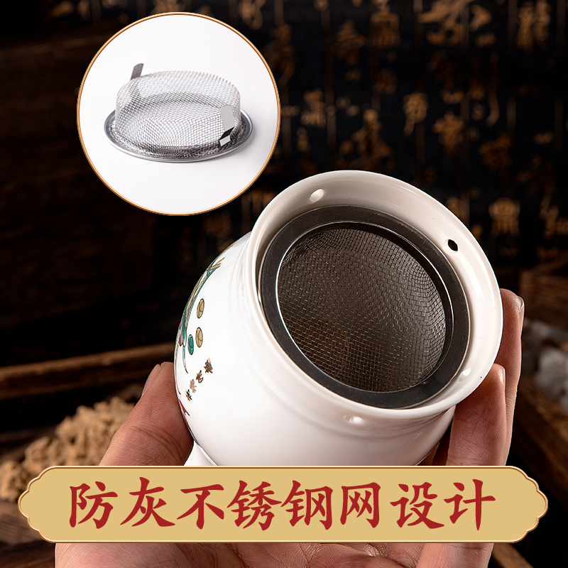 Ceramic Moxa Cup Gua Sha Tool 2 in 1 Moxibustion Jar with Cloth Cover for Home and Spa Body Care - Image 3