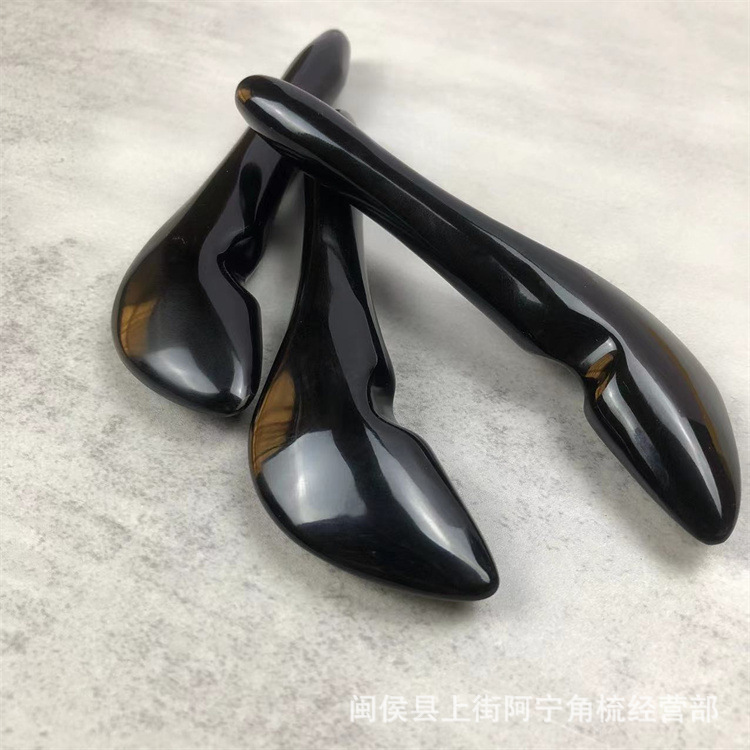 Buffalo Horn Gua Sha Facial Tool 12.5cm Eye Scraping Board Acupoint Pen for Face and Eye Massage - Image 3