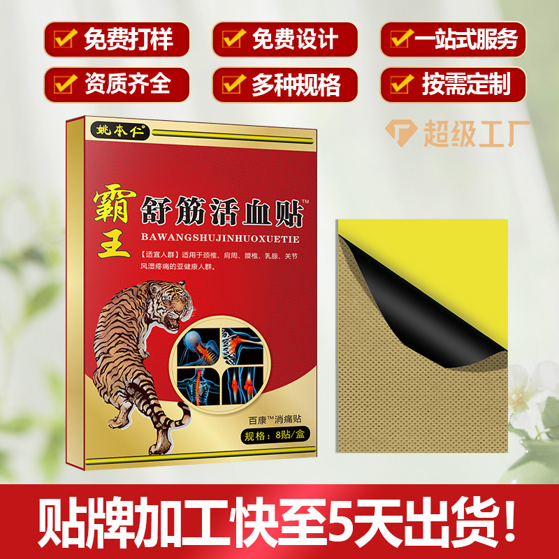 Ba Wang Shu Jin Huo Xue Pain Relief Patch Warming Herbal Plaster for Lower Back 8 Patches per Box - Image 3