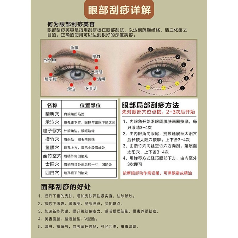 Acupoint Chart Body Meridian Map A5 Face Head Massage Reference Poster for Adults - Image 3