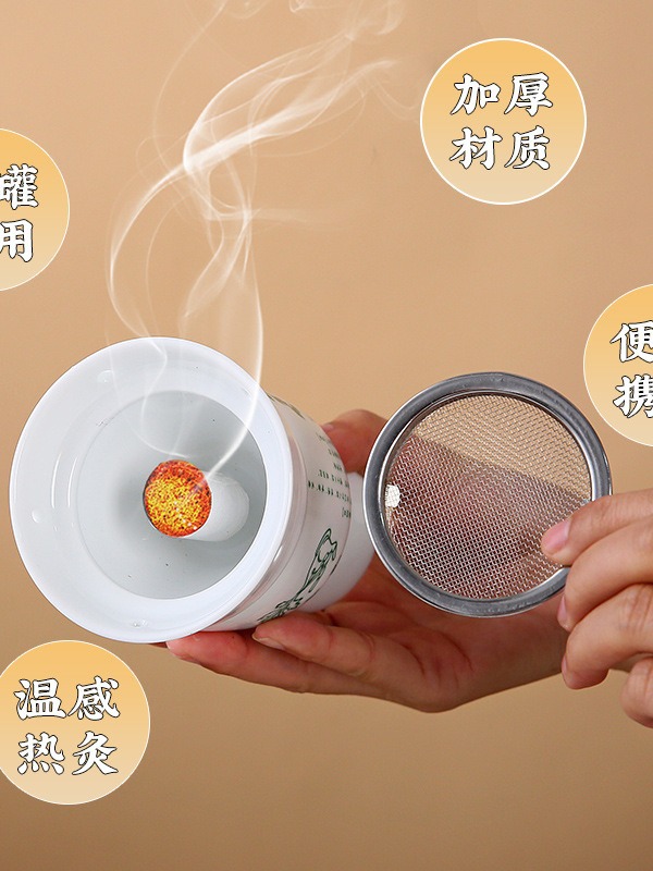 Ceramic Moxibustion Cup Wuling Jar Double Layer Heat Insulated Handheld Guasha Tool for Home Warm Therapy - Image 5