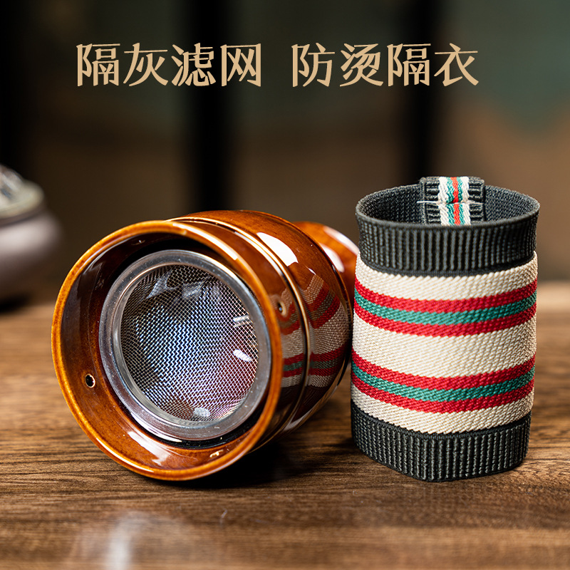 Ceramic Moxa Cup Gua Sha Set with 108 Moxa Sticks Essential Oil and Filter Mesh for Home Body Care - Image 3