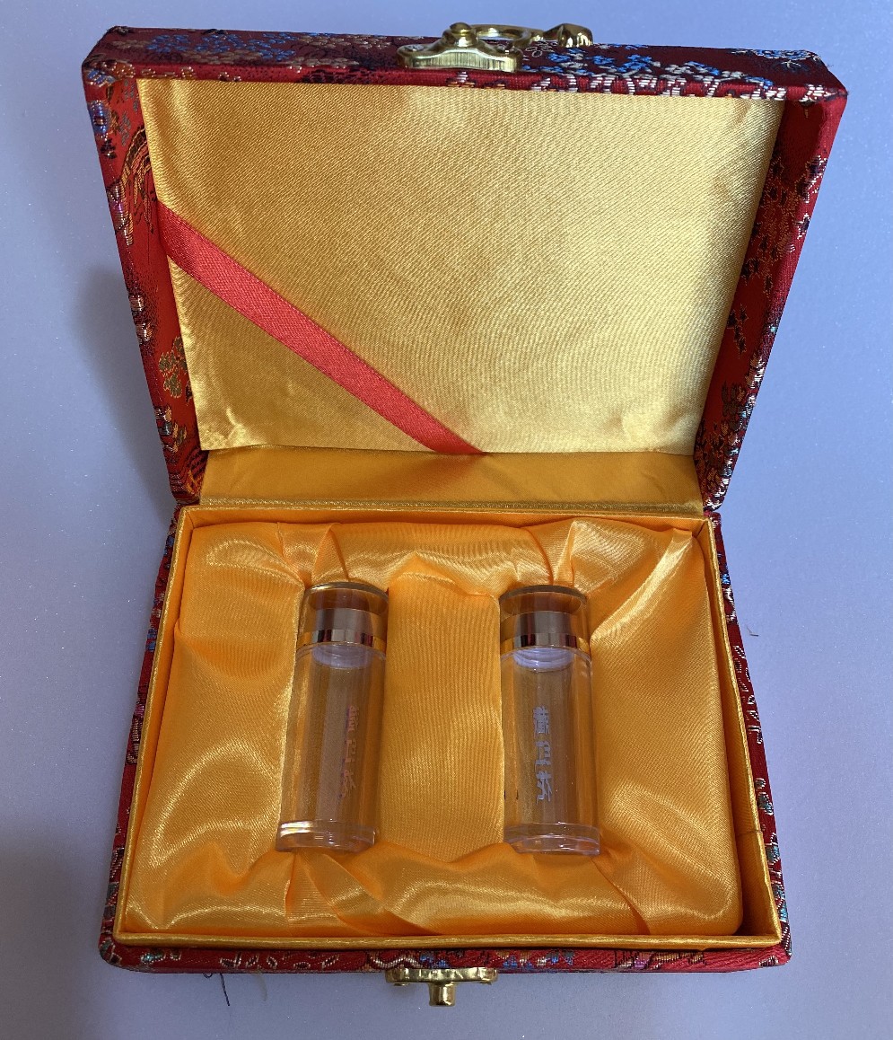 Red Brocade Gift Box Set of 2 for Herbal Honey Pills and Jewelry Packaging - Image 3