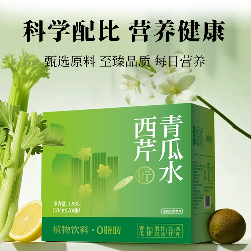 Celery Cucumber Juice Drink with Kale Lemon Jasmine Longjing Luo Han Guo 330ml Bottle - Image 3