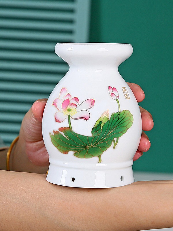 Ceramic Moxibustion Jar Double Layer Heat Insulated Moxa Cup for Home and Spa Use 11.5cm - Image 2