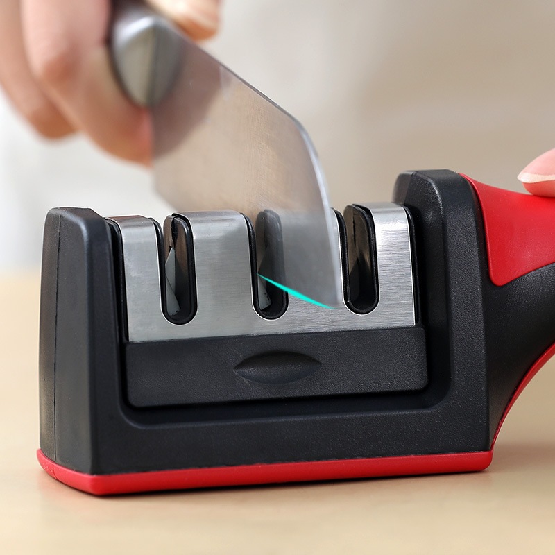 4-Stage Knife Sharpener Stainless Steel Rod Handle Multi-Function Home Kitchen Sharpening Tool 120g - Image 2