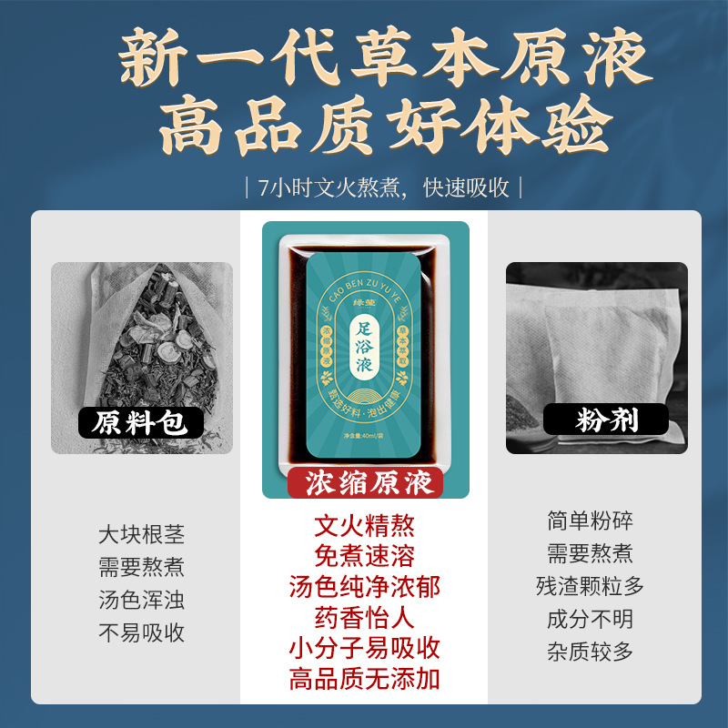 Concentrated Mugwort Foot Soak Liquid Ai Ye 40ml Bag No-Boil Herbal Bath Pack for Feet and Full Body - Image 3