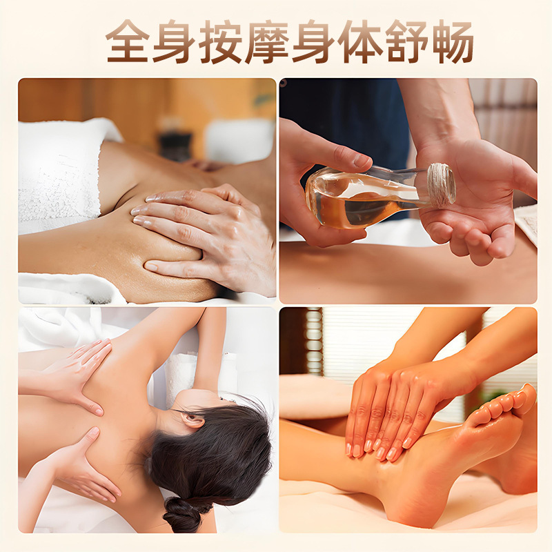 Warming Massage Oil with Mugwort Ginger and Rose for Full Body Gua Sha and Tui Na - Image 3