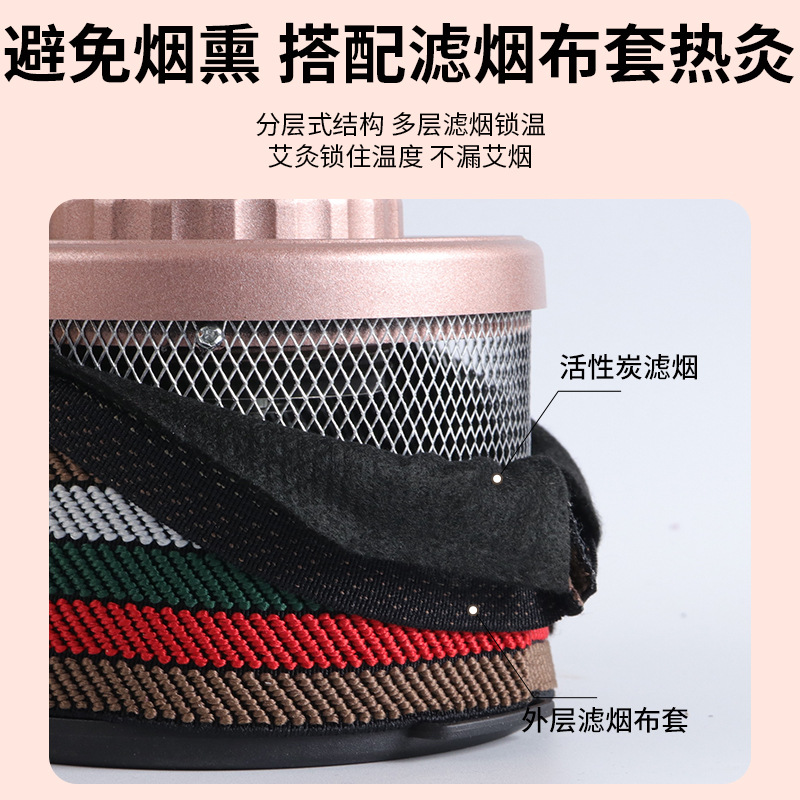 Ai Lian Jiu Moxibustion Device Portable Warming Tool for Waist Abdomen and Back with 108 Moxa Cones and Essential Oil - Image 4
