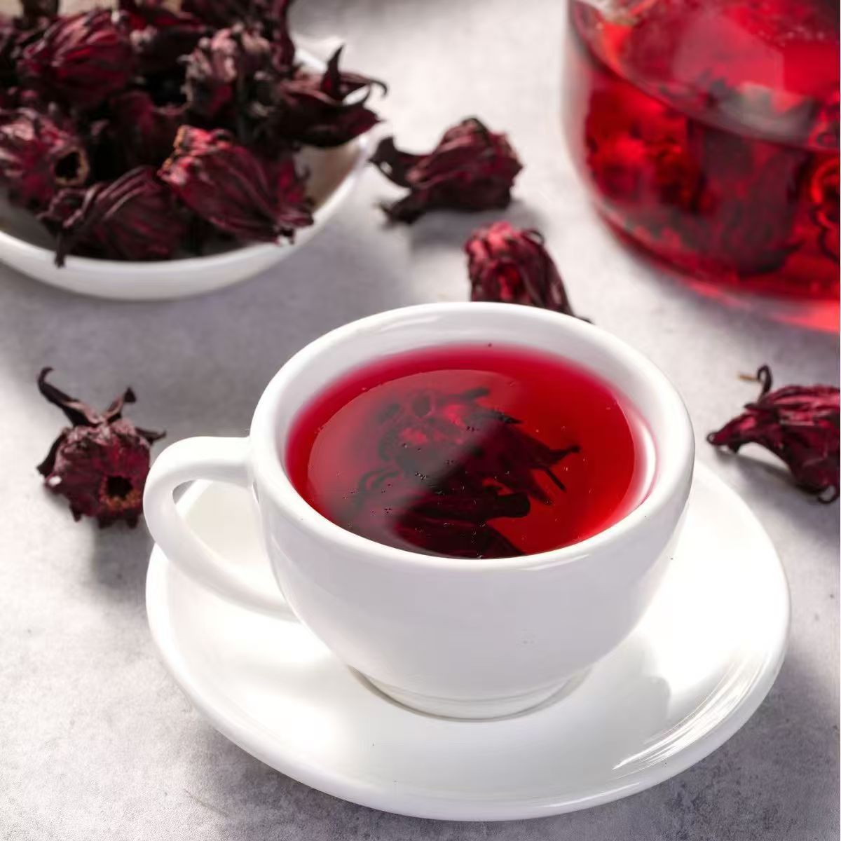 Roselle Hibiscus Tea Bags Luo Shen Hua 2g x 30 Pyramid Bags Dried Herbal Flower Tea 60g - Image 4