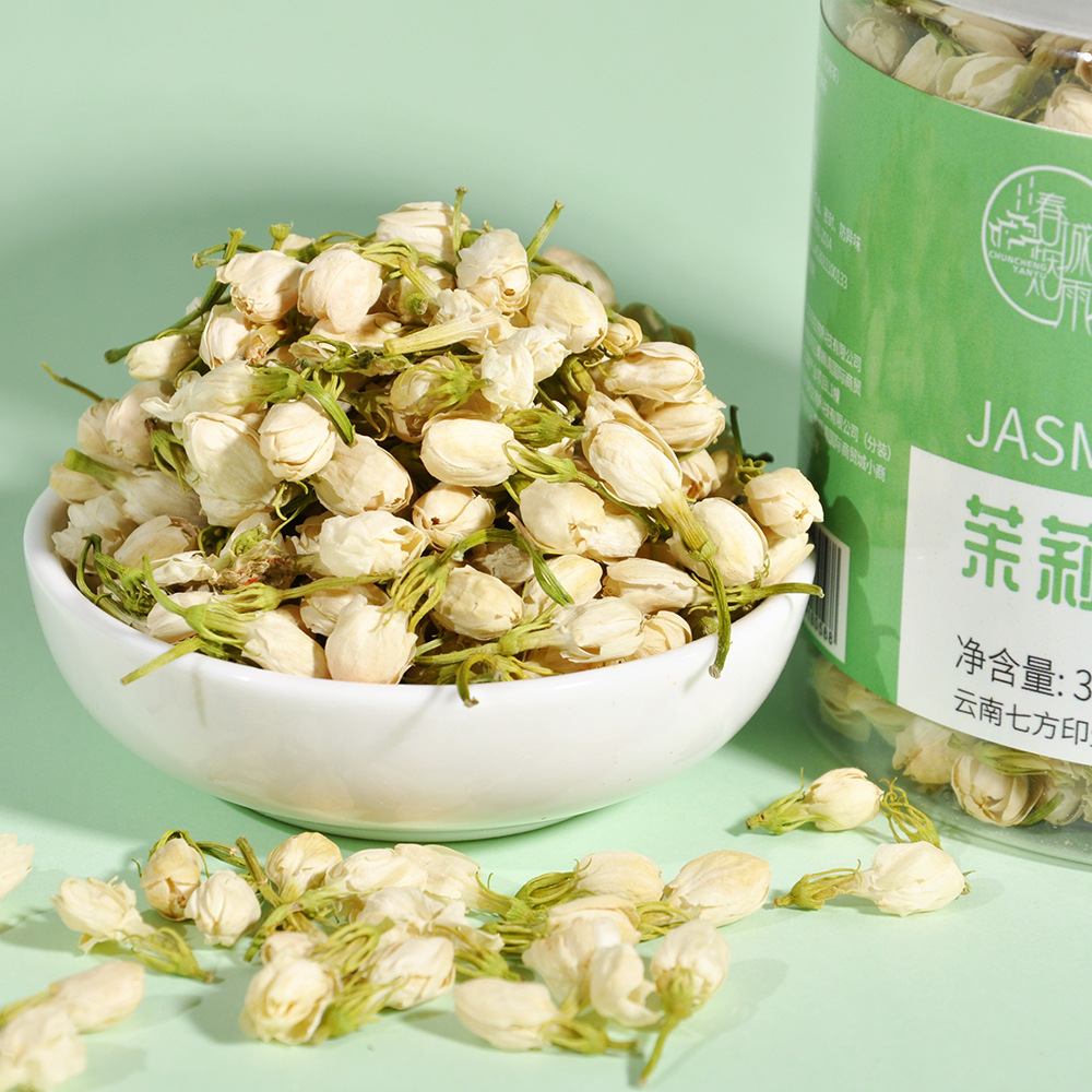 Dried Jasmine Flower Tea 35g Can Loose Floral Herbal Tea for Daily Brewing - Image 2