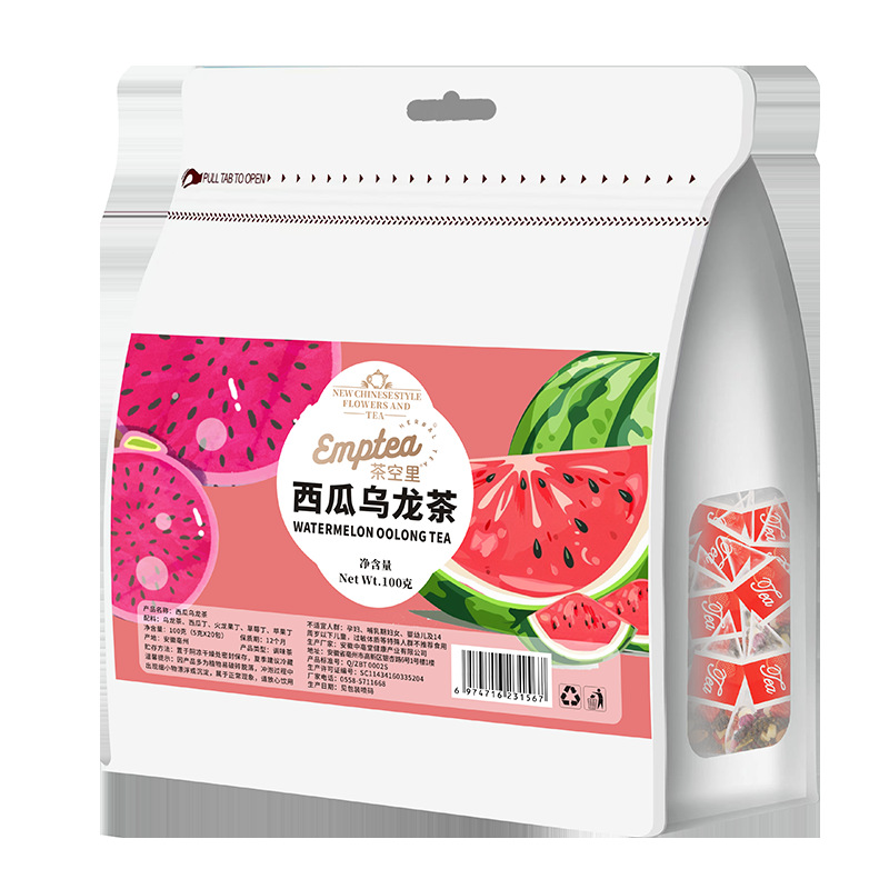 Watermelon Oolong Tea (乌龙茶) — Cold-Brew Fruit Tea Bags with Dragon Fruit, Strawberry & Apple - Image 5