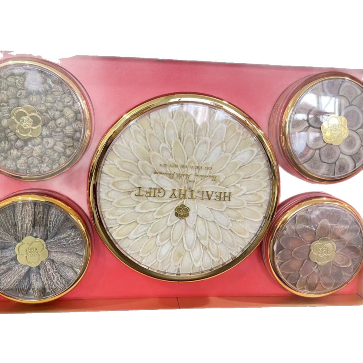 Laicai Five Herb Gift Box 500g Changbai Mountain Red Ginseng Slices Morel Mushroom Dendrobium Astragalus Deer Antler Culinary Set - Image 3