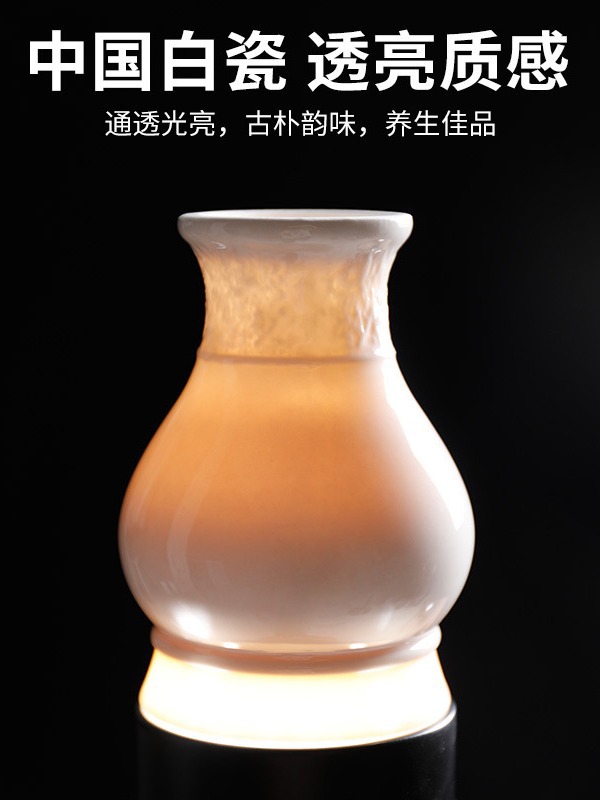 Ceramic Moxibustion Jar with Heat Shield Gua Sha Lid Home Moxa Stick Warmer Ai Tiao Ai Zhu - Image 2