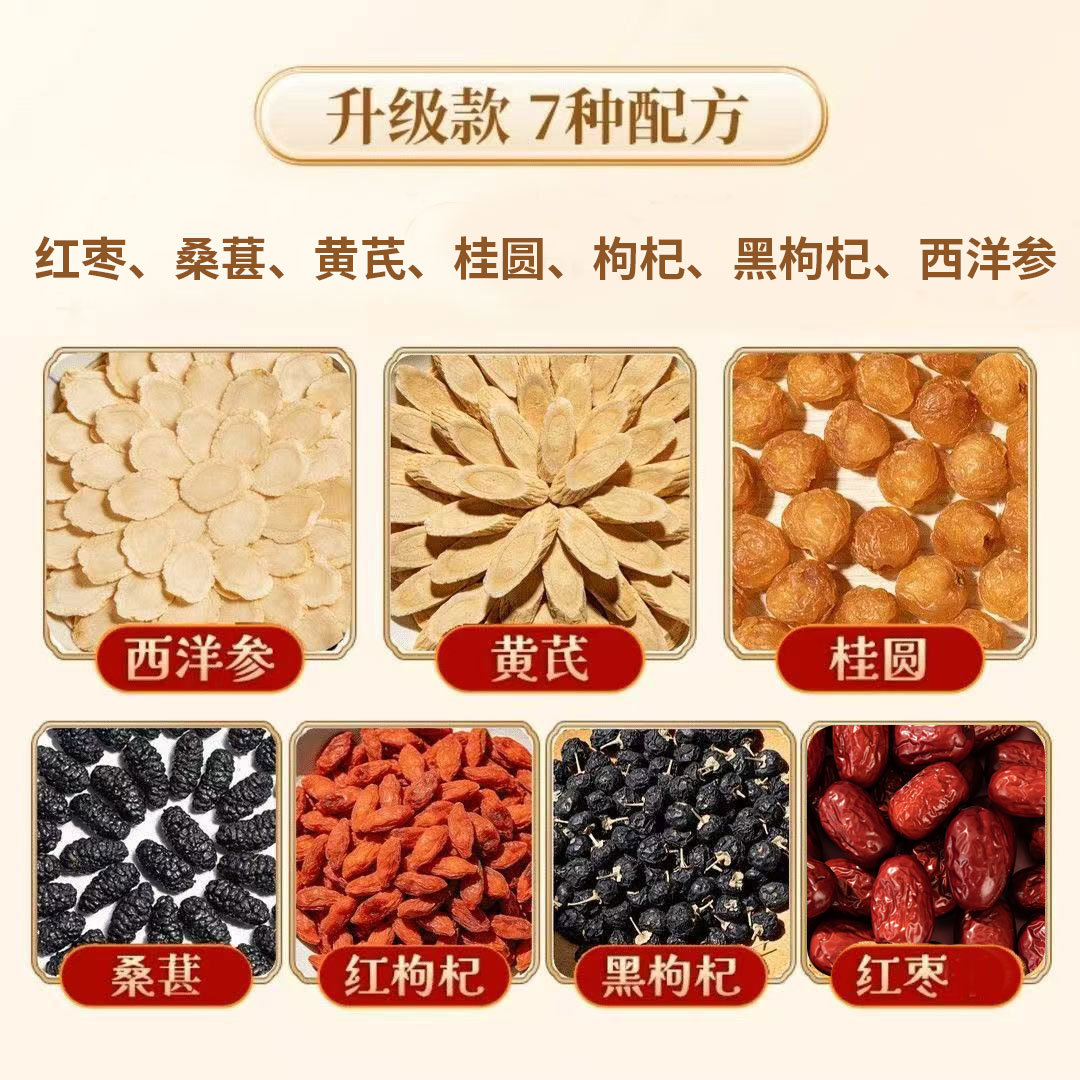 Men's Seven Treasures Tea (Qi Bao Cha) — Jujube, Goji, Longan & Astragalus Herbal Blend - Image 3
