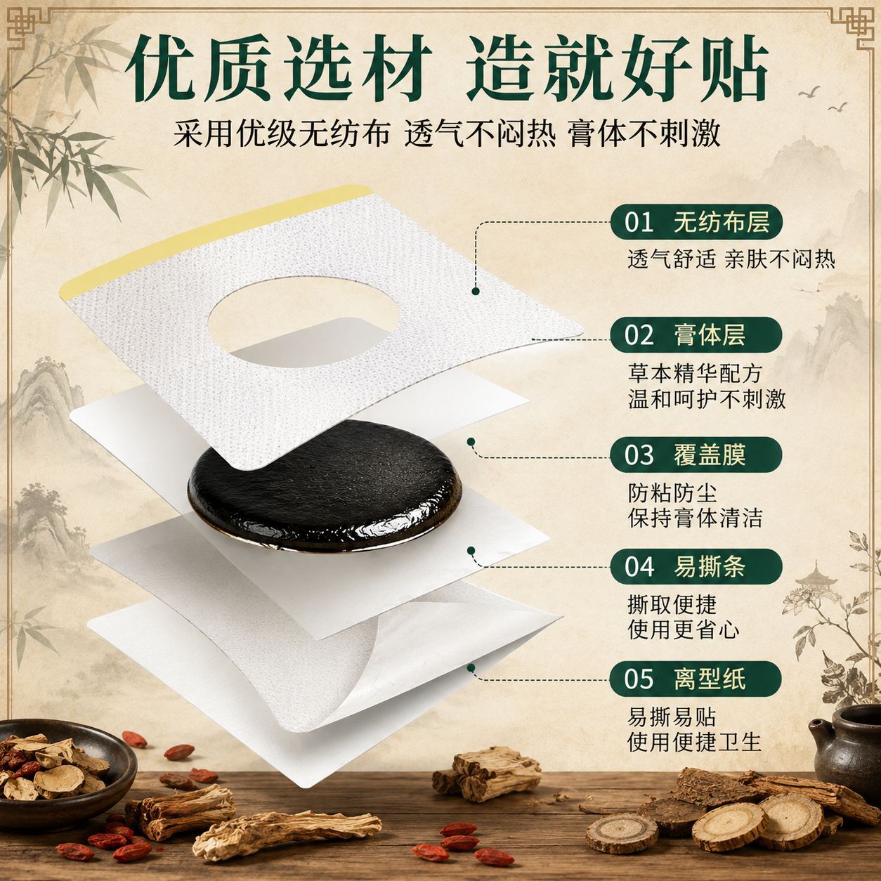 Sanfu Health Care Patches 30 Pack Herbal Acupoint Plaster with Nanyang Mugwort for Summer External Application - Image 4