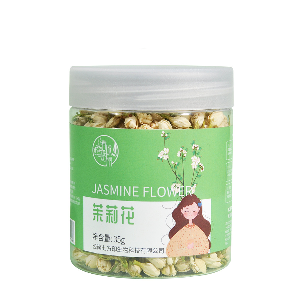 Dried Jasmine Flower Tea 35g Can Loose Floral Herbal Tea for Daily Brewing - Image 5