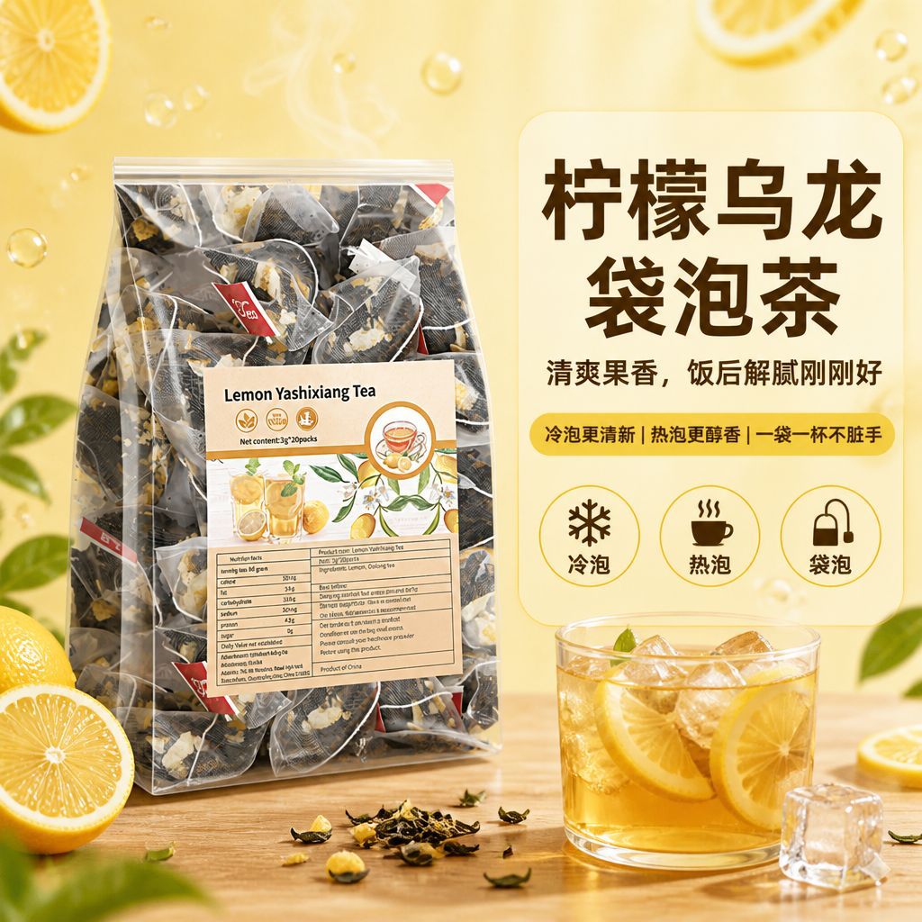 Ya Shi Xiang Lemon Tea Bags Sugar-Free Cold Brew Dancong Oolong Herbal Tea 20 Bags - Image 2