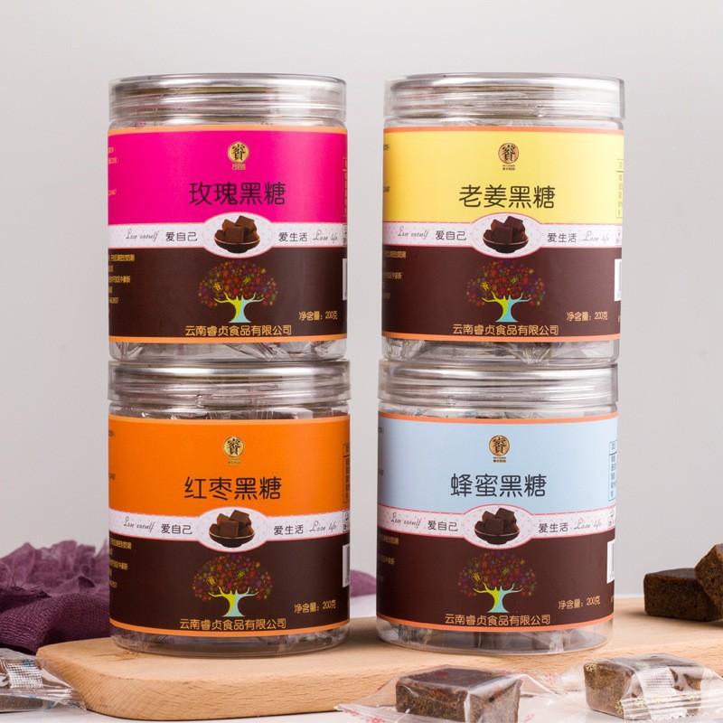 Yunnan Brown Sugar Blocks Lao Jiang Gan Zhe Hei Tang Traditional Slow Cooked Ginger Sugarcane Dark Sugar Ready to Eat 200 Bottles Wholesale - Image 4