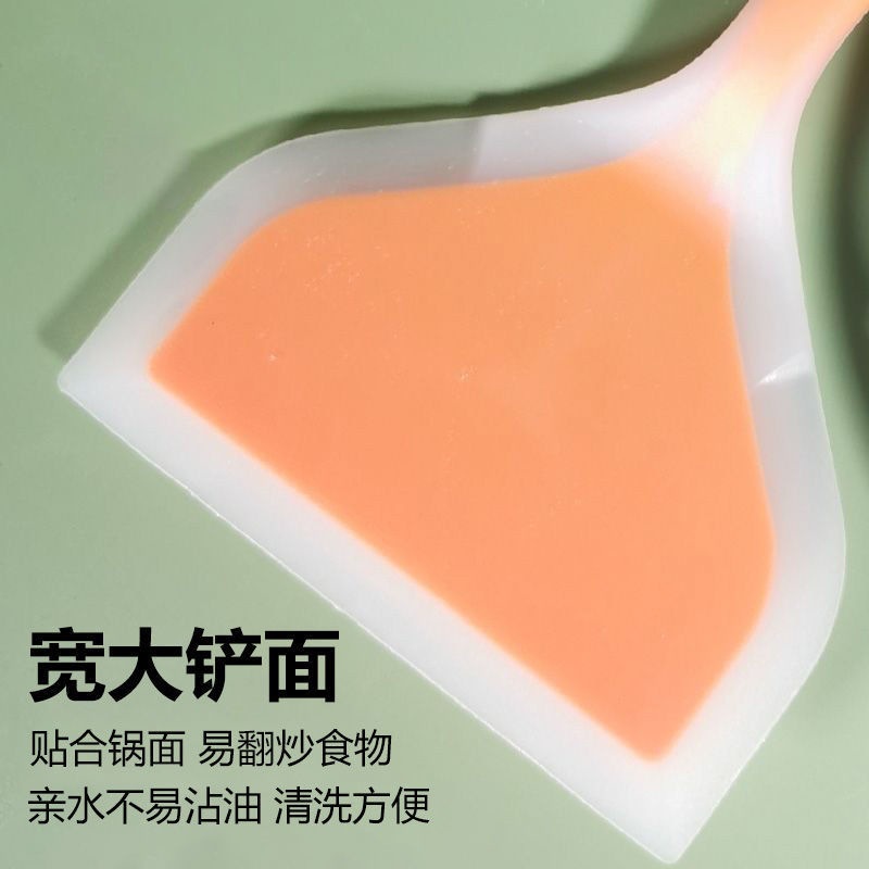 Silicone Spatula Wide Head Pancake Turner Heat Resistant Kitchen Flipper with Oil Brush for Nonstick Cookware - Image 4