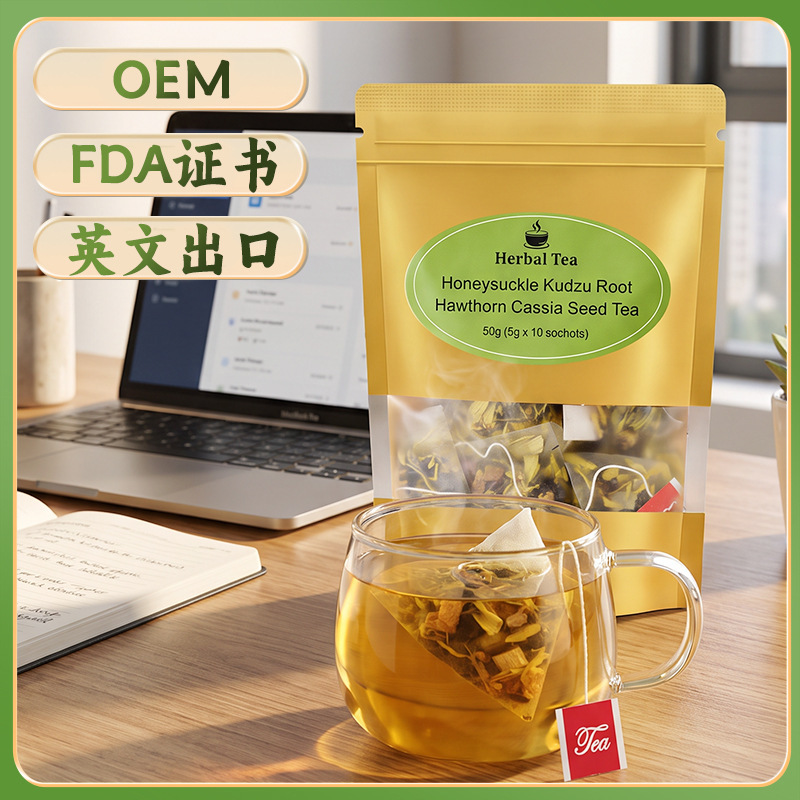 Honeysuckle Kudzu Root Hawthorn Cassia Seed Tea Jin Yin Hua Ge Gen Cha 50g Hot Brew Herbal Blend - Image 3