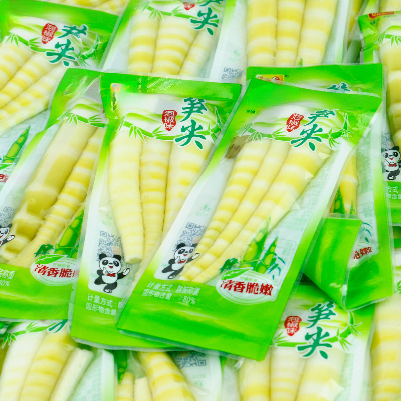Pickled Bamboo Shoot Tips 500g Wild Chili Flavor Crispy Snack Packs - Image 2