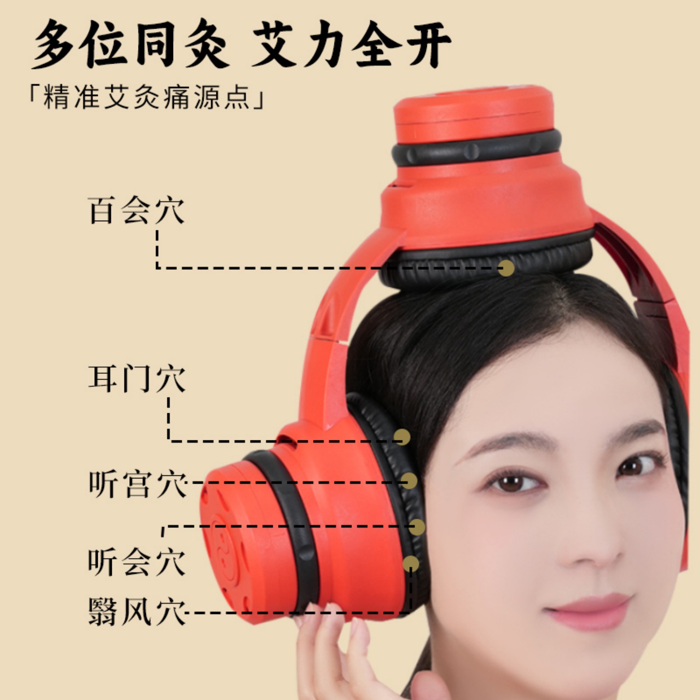 Upgraded Ear Moxibustion Device with Smoke Filter for Ear Head and Baihui Point Home Use with 108 Moxa Cones - Image 2